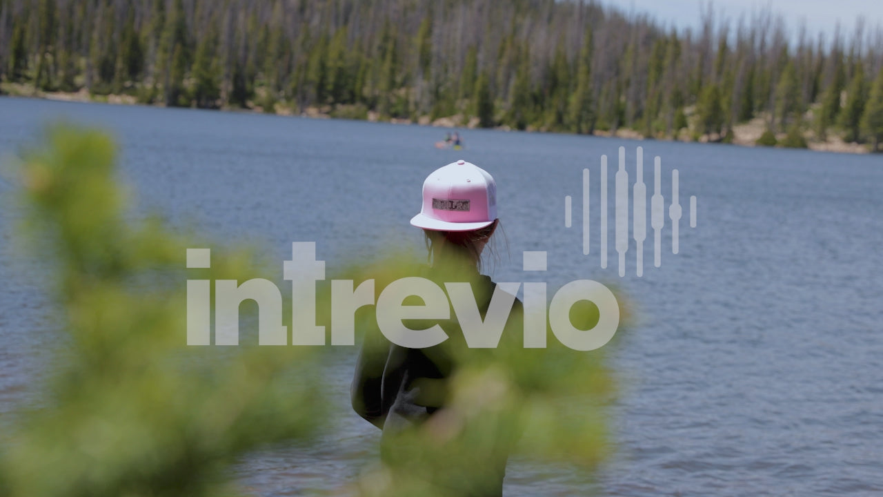 Girl Fishing on Mountain Lake